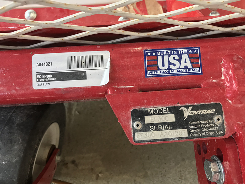 2022 VENTRAC EF300 LEAF PLOW