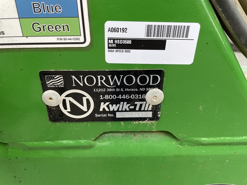 2019 NORWOOD KWIK-TILL HSD3500 HIGH SPEED DISC