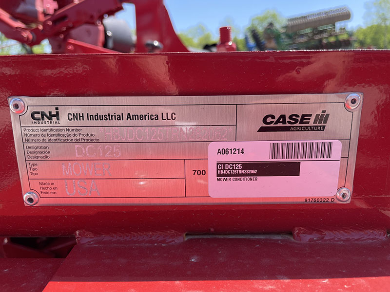 2024 CASE IH DC125 DISC MOWER CONDITIONER