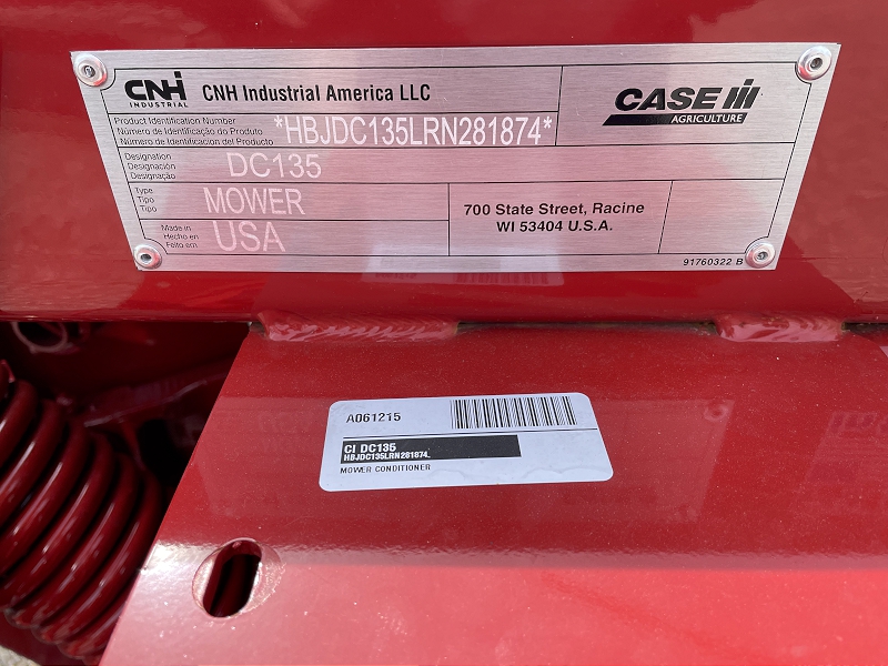 2024 CASE IH DC135 DISC MOWER CONDITIONER