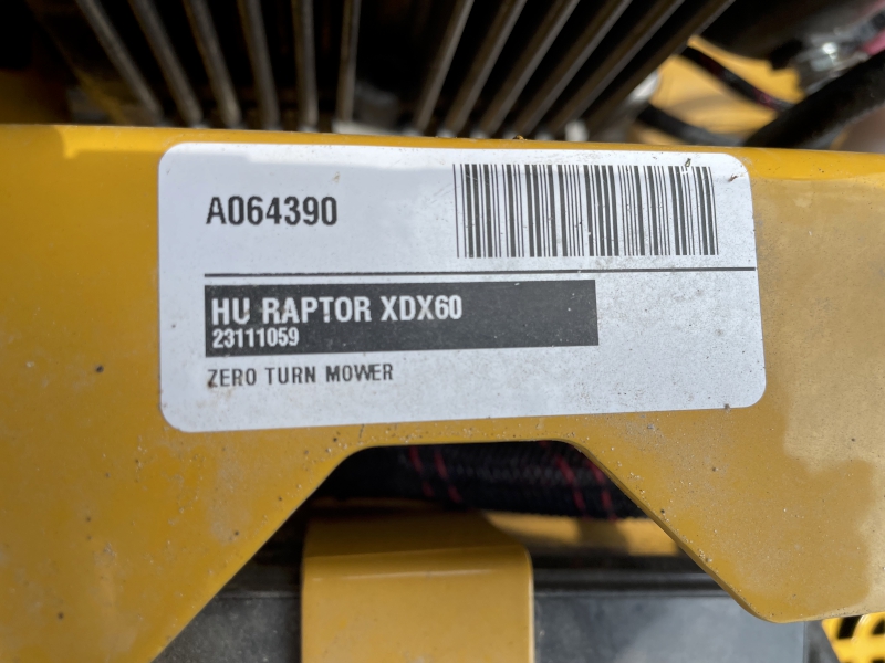 2024 HUSTLER RAPTOR XDX 60 INCH ZERO TURN MOWER