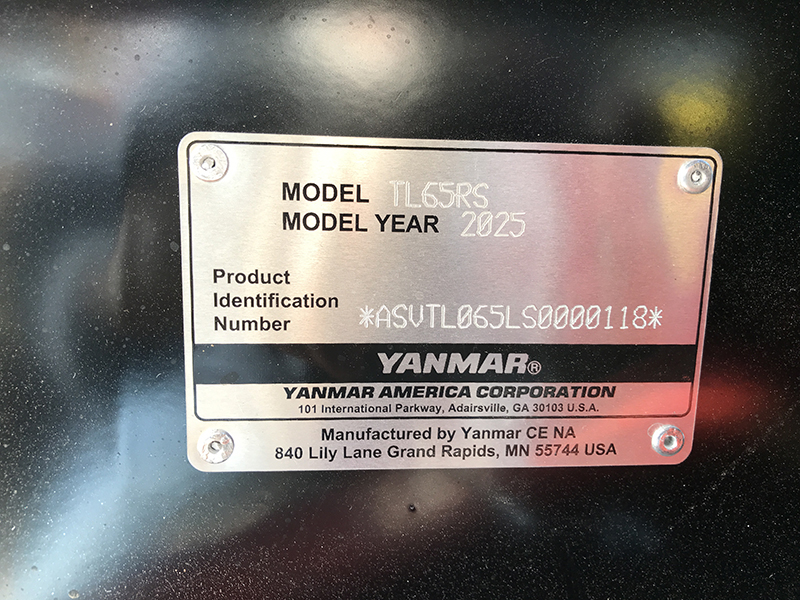 2025 YANMAR TL65RS TRACK LOADER