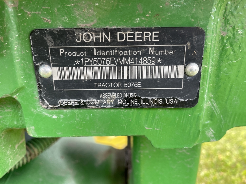 2021 JOHN DEERE 5075E TRACTOR