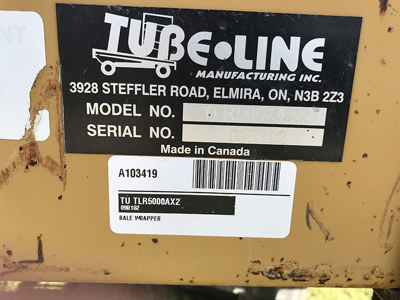 2009 TUBE LINE TLR5000AX2 BALE WRAPPER