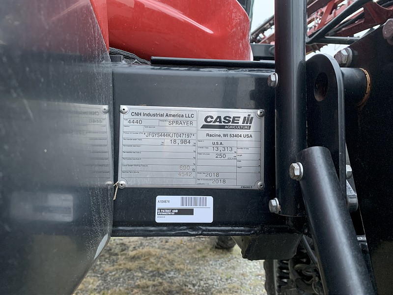 2018 CASE IH PATRIOT 4440 SPRAYER