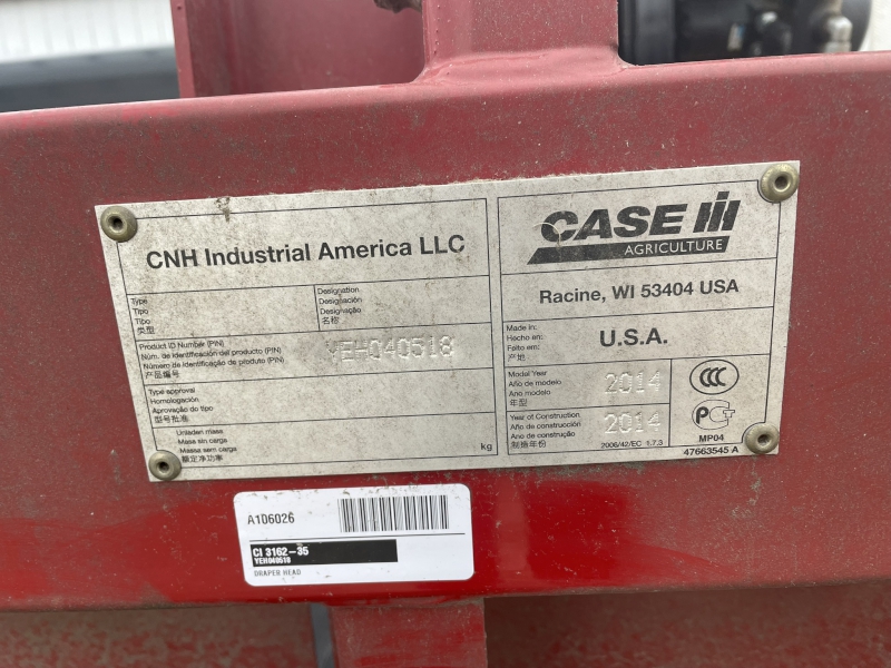 2014 CASE IH 3162-35 DRAPER HEAD