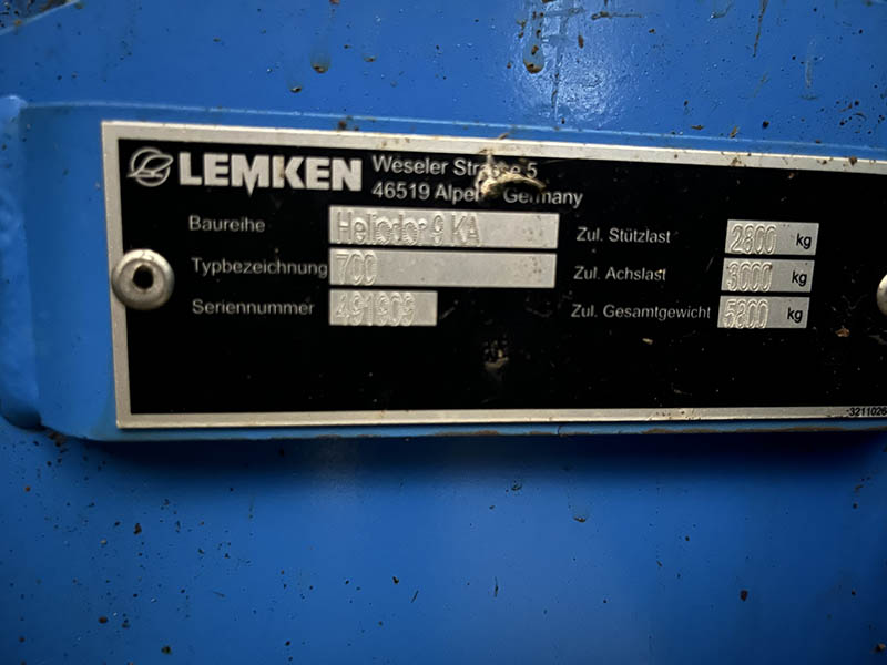 2021 LEMKEN HELIODOR 9/700 HIGH SPEED COMPACT DISK