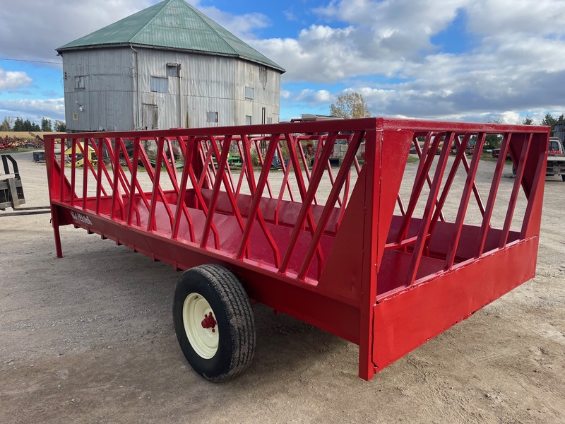 Hay/Forage/Livestock  Bale Feeder on Wheels - Freshly Painted Photo