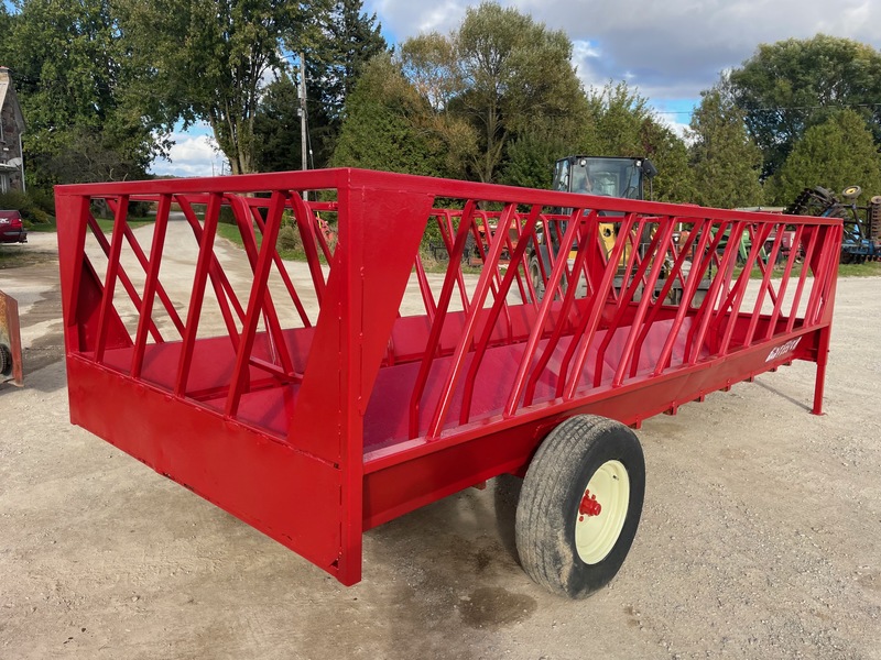 Hay/Forage/Livestock  Bale Feeder on Wheels - Freshly Painted Photo