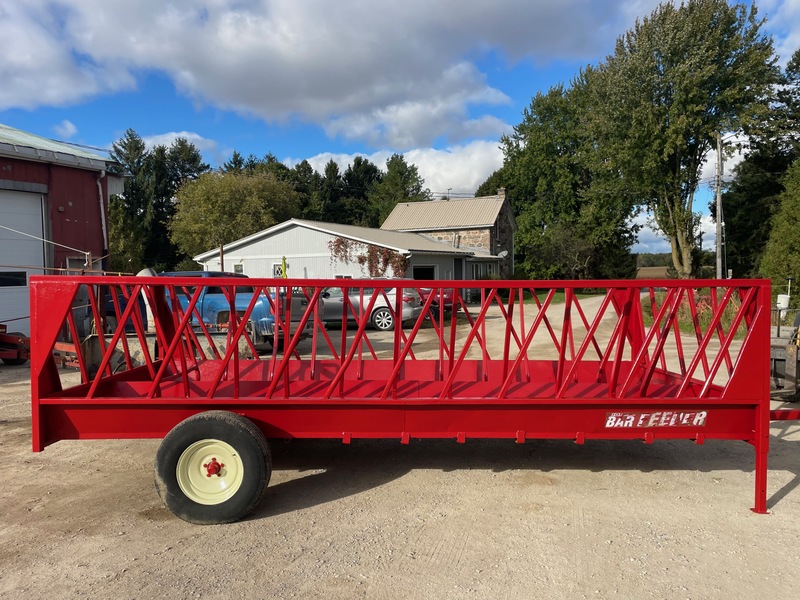 Hay/Forage/Livestock  Bale Feeder on Wheels - Freshly Painted Photo