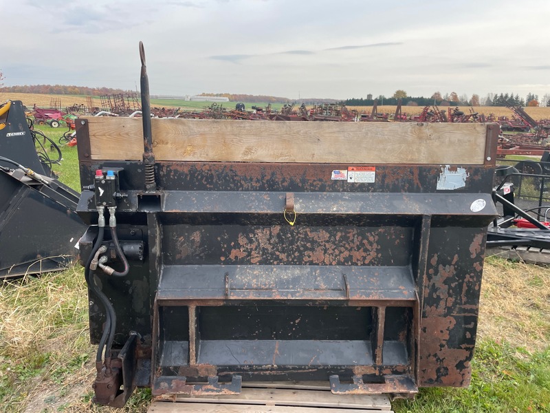 Miscellaneous  Sawdust / Sand Spreader: Mensch Side-Shooter 8ft Belt Unload Bucket | Skid Steer + Quick Attach Photo