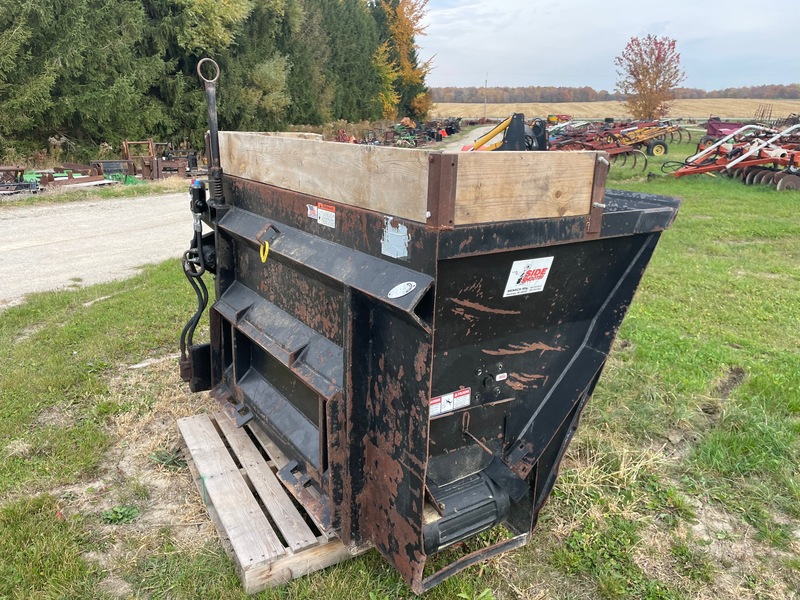 Miscellaneous  Sawdust / Sand Spreader: Mensch Side-Shooter 8ft Belt Unload Bucket | Skid Steer + Quick Attach Photo