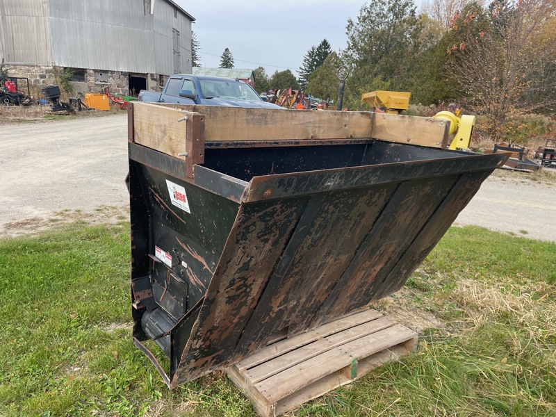 Miscellaneous  Sawdust / Sand Spreader: Mensch Side-Shooter 8ft Belt Unload Bucket | Skid Steer + Quick Attach Photo