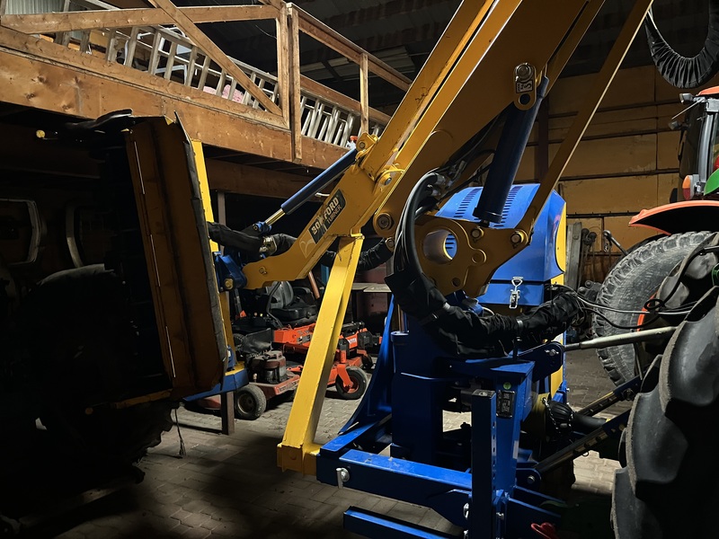 John Deere 6120M Tractor Loader with Bomford Boom Mower