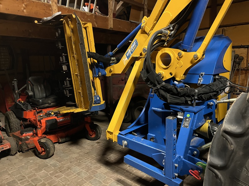 John Deere 6120M Tractor Loader with Bomford Boom Mower